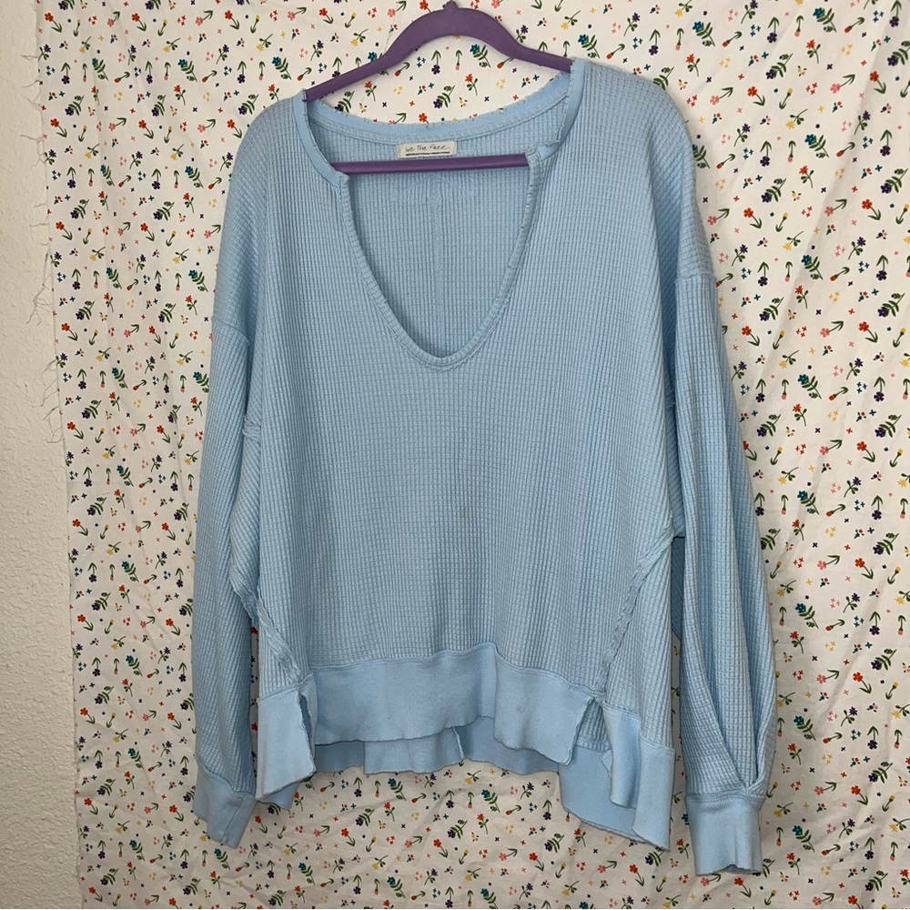 Sky blue oversize We The Free pullover sweater